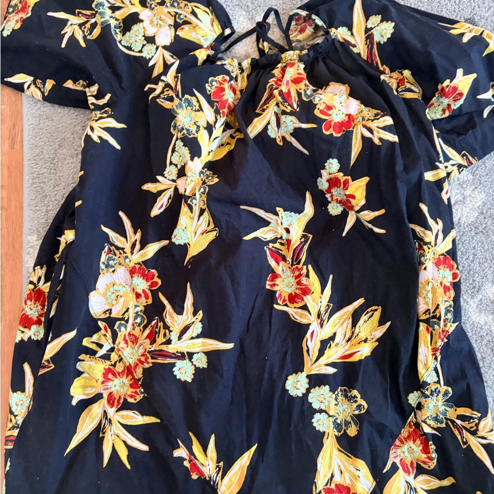 Free people black floral top